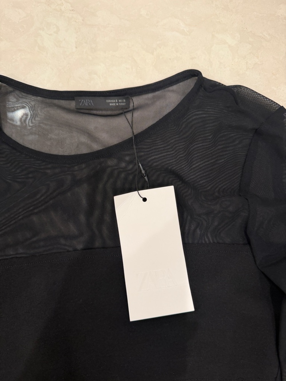 Sheer Long-Sleeve Mesh Bodysuit - Black - Picture 3 of 4